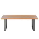 Eettafel Woodha U massief beukenhout/staal - Beuk - Breedte: 200 cm - Zonder functie - Zilver