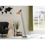 Staande lamp Vell I staal/rotan - zwart/bruin