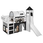 Spielbett JELLE Star Wars Schwarz Kiefer massiv - Star Wars Schwarz-Weiß - Mit Rutsche & Turm