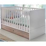 Babybed Billund wit/grof gezaagde eikenhouten look