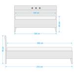 Kinderbed Billund wit/grof gezaagde eikenhouten look - 120 x 200cm