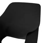 Chaises à accoudoirs Camara (lot de 2) Imitation cuir / Hévéa massif - Noir - Noir