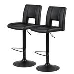 Chaises de bar Selina (lot de 2) Imitation cuir / Métal - Noir