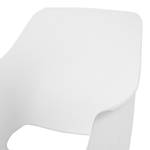 Chaises à accoudoirs Camara (lot de 2) Imitation cuir / Hévéa massif - Blanc - Blanc