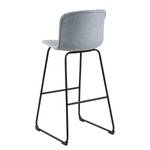 Chaises de bar Vinitsa (Lot de 2) Tissu / Métal - Gris clair / Noir