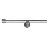 Gardinenstange auf Maß Bondi (1-läufig) Eisen / Aluminium - Edelstahl-Optik - Breite: 100 cm