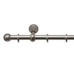 Gardinenstange auf Maß Swan (1-läufig) Eisen / Aluminium - Chrom-Matt - Breite: 160 cm