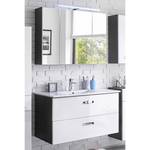 Salle de bain 2 éléments Braddock II Blanc brillant / Anthracite