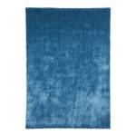 Hoogpolig vloerkleed Alessia kunstvezels - Jeansblauw - 65 x 135 cm