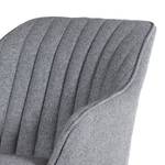 Chaise de bar Ermelo rotatif - Tissu / Chêne massif - Gris