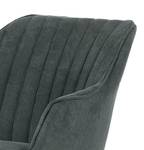 Chaise de bar Ermelo rotatif - Tissu / Chêne massif - Gris foncé