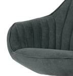 Chaise de bar Ermelo rotatif - Tissu / Chêne massif - Gris foncé