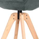 Chaise de bar Ermelo rotatif - Tissu / Chêne massif - Gris foncé