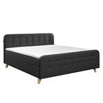 Boxspringbett Nordic Webstoff - Stoff TBO: 9 anthrazite - 200 x 200cm - H3