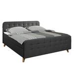 Boxspringbett Nordic Webstoff - Stoff TBO: 9 anthrazite - 180 x 200cm - H3