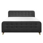 Boxspringbett Nordic Webstoff - Stoff TBO: 9 anthrazite - 180 x 200cm - H3