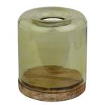 Waxinelichthouders Wilston (set van 2) Glas - Hout - 11 x 12 x 11 cm