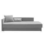 Schlafsofa Guest Webstoff Grau - Armlehne davorstehend links - 2 Kissen