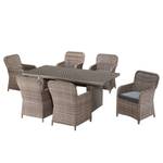 Set da pranzo Villebon I (7 pezzi) Tessuto/Polyrattan - Antracite/Marrone