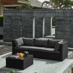 Loungeset Paradise Lounge IX (4-teilig) Polyrattan / Webstoff - Grau / Anthrazit