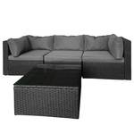 Loungeset Paradise Lounge IX (4-delig) Polyrotan/geweven stof - grijs/antracietkleurig