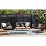Set di 6 mobili da giardino TEAKLINE Teak massello/tessuto - antracite/marrone - Color antracite