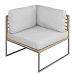 Loungesofa TEAKLINE 2-teilig Webstoff / Teak massiv - Hellgrau