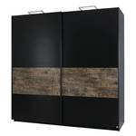 Schwebetürenschrank Sumatra I Schwarz / Braun - Breite: 137 cm