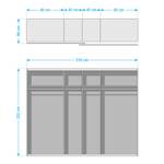 Schwebetürenschrank Sumatra I Weiß / Grau - Breite: 271 cm
