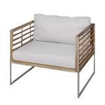 Loungesessel TEAKLINE 2-teilig Webstoff / Teak massiv - Hellgrau