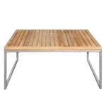 Loungesessel TEAKLINE 2-teilig Webstoff / Teak massiv - Hellgrau