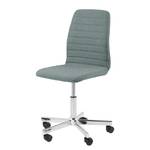 Chaise de bureau pivotante Eiby Tissu / Chrome - Gris menthe