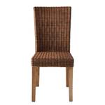 Esszimmerstuhl Bali II (2er-Set) Rattan / Suar massiv - Braun / Suar