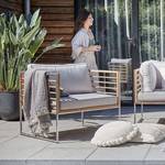 Set di 6 mobili da giardino TEAKLINE Teak massello/tessuto - grigio chiaro/marrone - Color grigio chiaro
