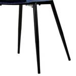 Gestoffeerde stoelen Lex (set van 2) fluweel/ijzer - zwart - Donkerblauw