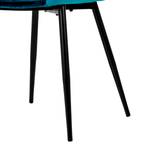 Gestoffeerde stoelen Lex (set van 2) fluweel/ijzer - zwart - Petrolblauw