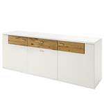 Dressoir Beeliar I Deels massief wild eikenhout - mat wit/wild eikenhout