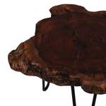 Bout de canapé Woody III Dattier massif / métal - Naturel / Noir