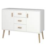 Dressoir Pavona deels massief eikenhout - wit/eikenhout