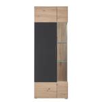 Vitrinekast Boonah Artisan eikenhouten look/grijs - Hoogte: 200 cm