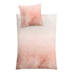 Parure de lit en satin mako Wimp Coton - Couleur pastel abricot - 155 x 220 cm + oreiller 80 x 80 cm