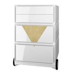 Rollcontainer easyBox Classic Chic I Kunststoff - Weiß / Gold