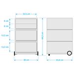 Rollcontainer easyBox Black/White II Kunststoff - Grau / Weiß