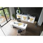 Bureau easyDesk Classic Chic I Wit/goudkleurig - Breedte: 140 cm