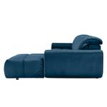 Ecksofa Malter Samt - Marineblau - Longchair davorstehend rechts