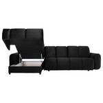 Ecksofa Malter Samt - Schwarz - Longchair davorstehend links