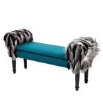 Banc d’entrée Wing Patchwork Microfibre / Bouleau massif - Bleu pétrole / Noir