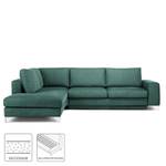 Ecksofa Baitz II Webstoff - Petrol - Longchair davorstehend links