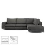 Ecksofa Baitz II Webstoff - Anthrazit - Longchair davorstehend rechts