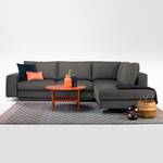 Ecksofa Baitz II Webstoff - Anthrazit - Longchair davorstehend rechts